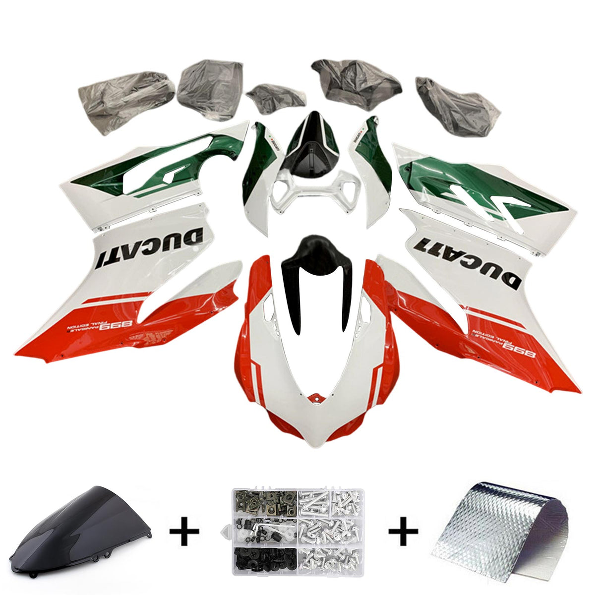 Amotopart 2012-2015 Ducati 1199 899 Red&GreenFairing Kit