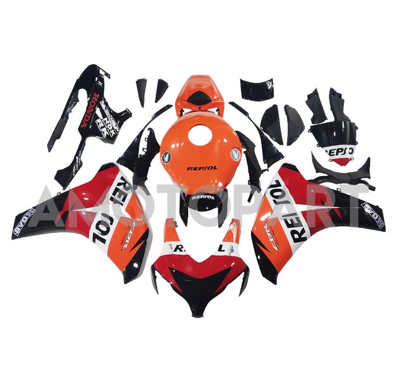 Amotopart 2008-2011 Honda CBR1000RR Kit de carenado naranja negro