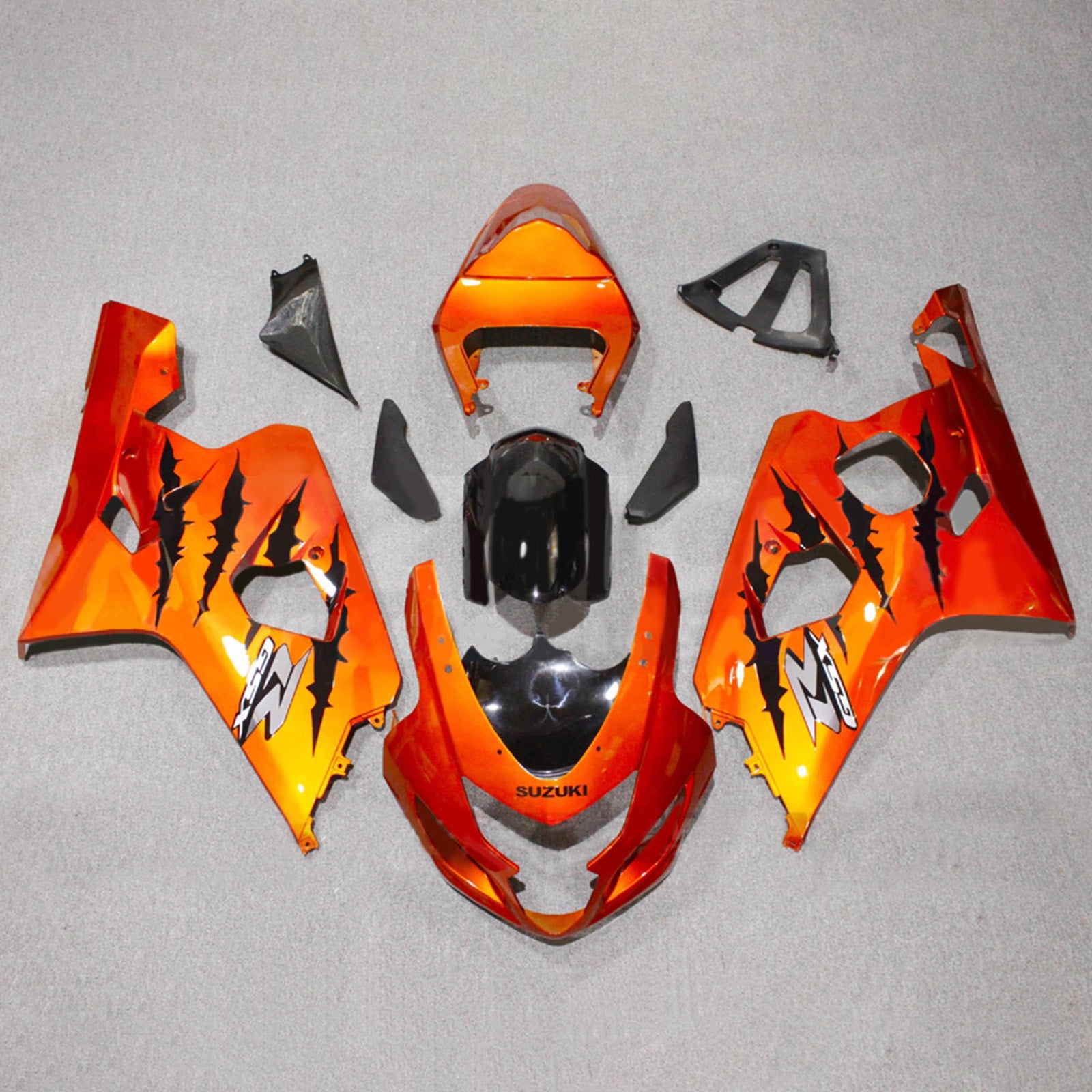 Amotopart 2004-2005 Suzuki GSXR 600/750 Red Orange Black Fairing Kit