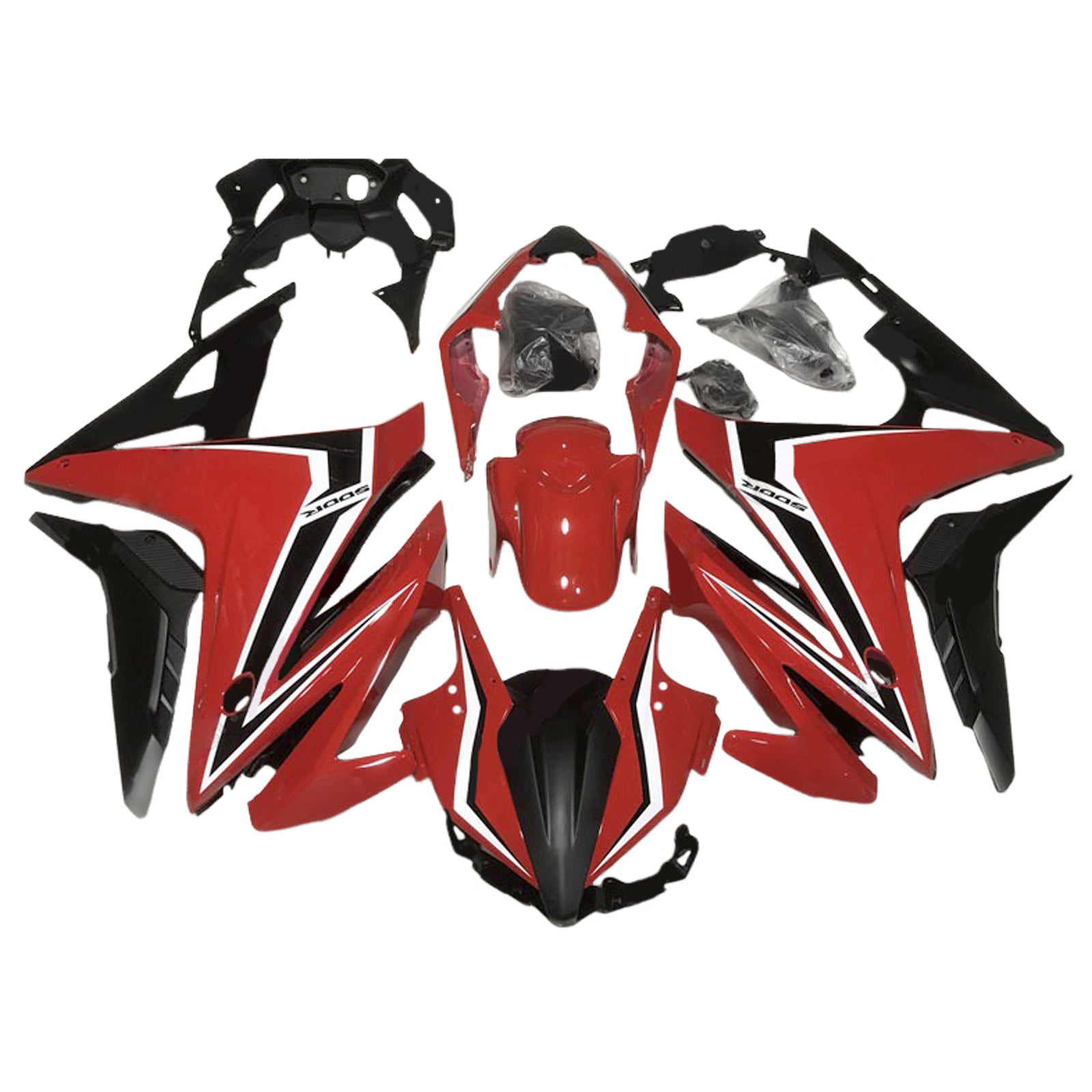 Amotopart 2016–2018 Honda CBR500R Rot-Schwarz-Verkleidungsset