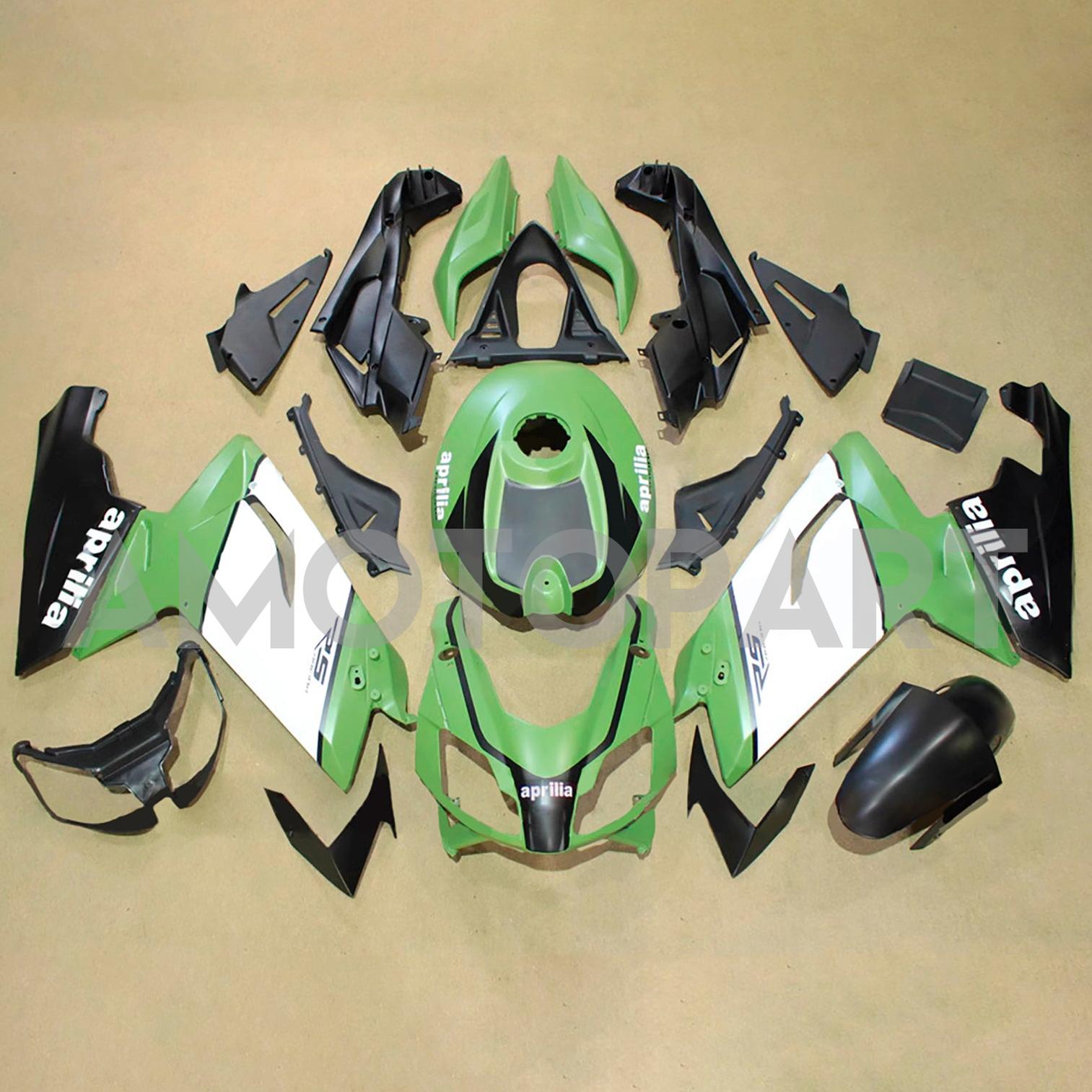 Amotopart 2006-2011 Aprilia RS125 Green Black White Fairing Kit