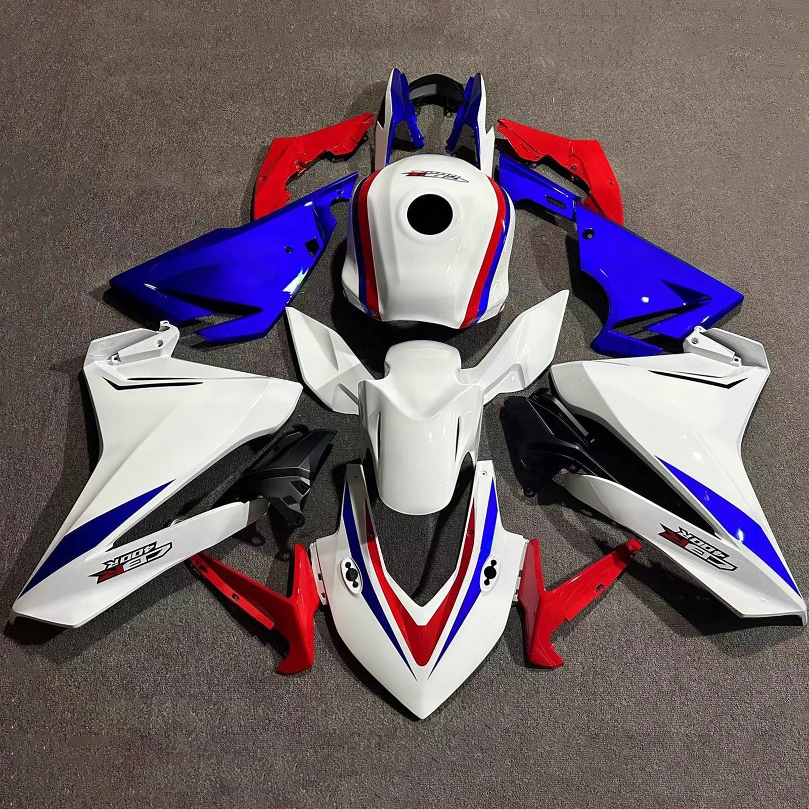 Amotopart 2022 Honda CBR400R White/Blue/Red Fairing Kit