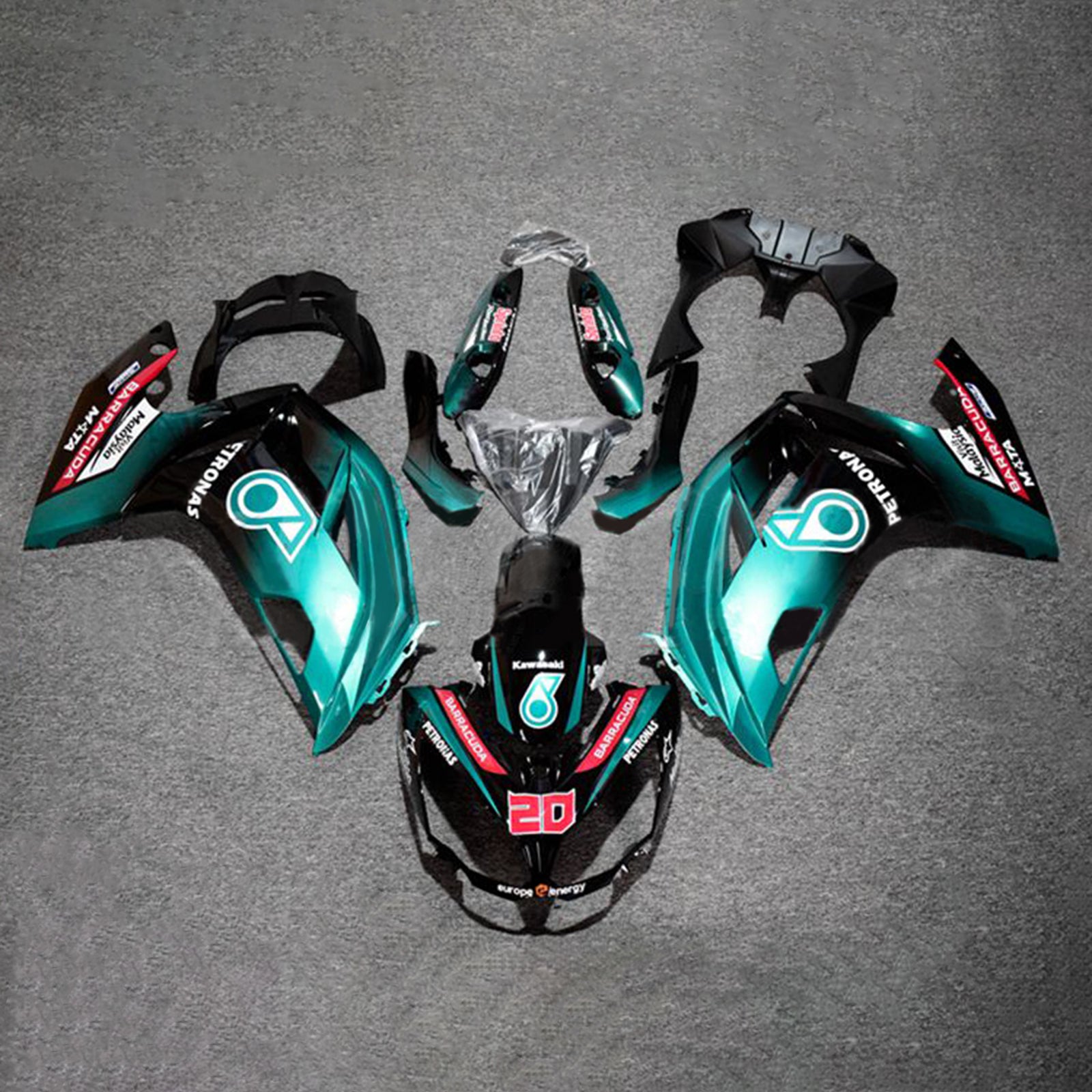 Amotopart 2012-2016 Kawasaki ER6F/Ninja650 Petronas Kit de carenado azul