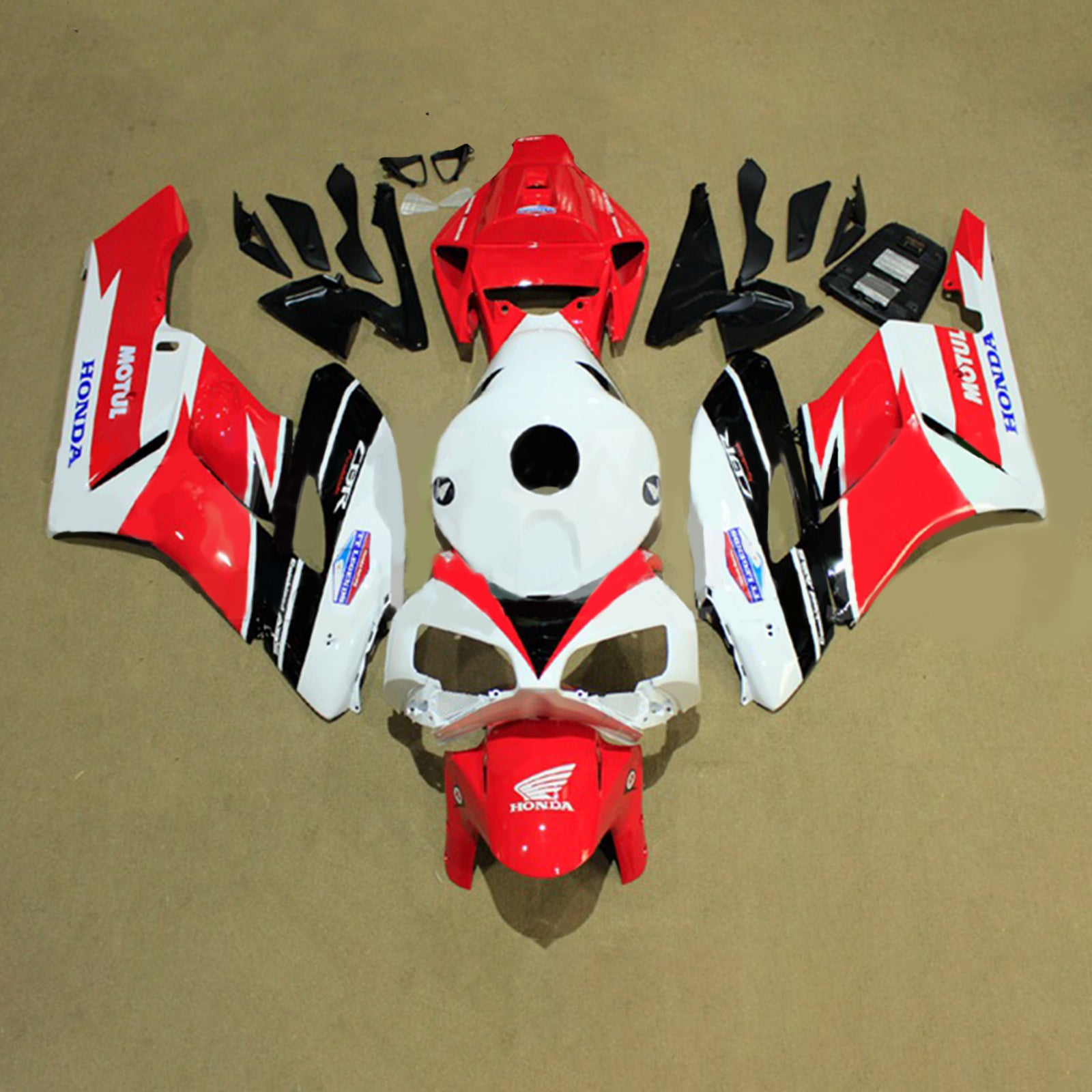 Amotopart Kit de carénage Honda CBR1000RR Style2 rouge et blanc 2004-2005