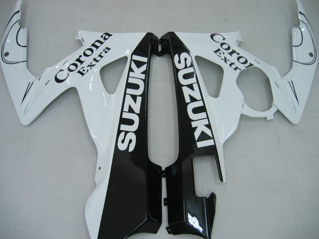 Amotopart 2005-2006 Suzuki GSXR1000 K5 White with Black Stripe Fairing Kit