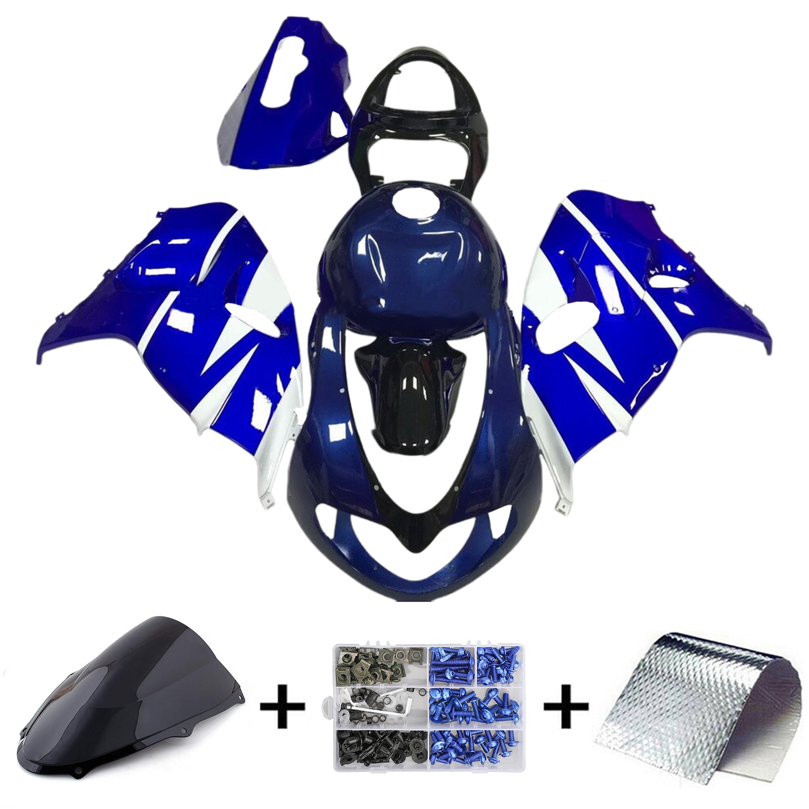 Amotopart 1998-2003 TL1000R Suzuki Blue&White Style5 Fairing Kit