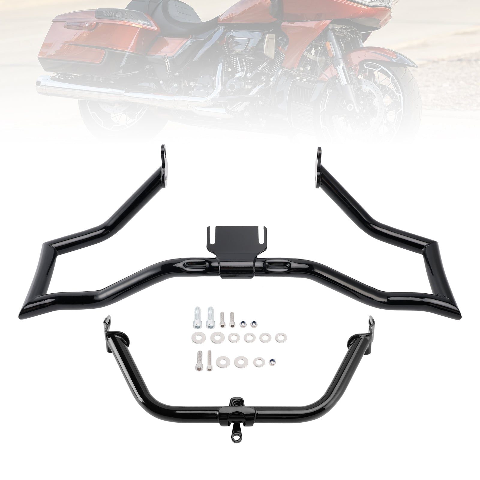 2014-2022 Road Glide  Engine Guard Frame Anti-Crash Bumper Protector Blackb