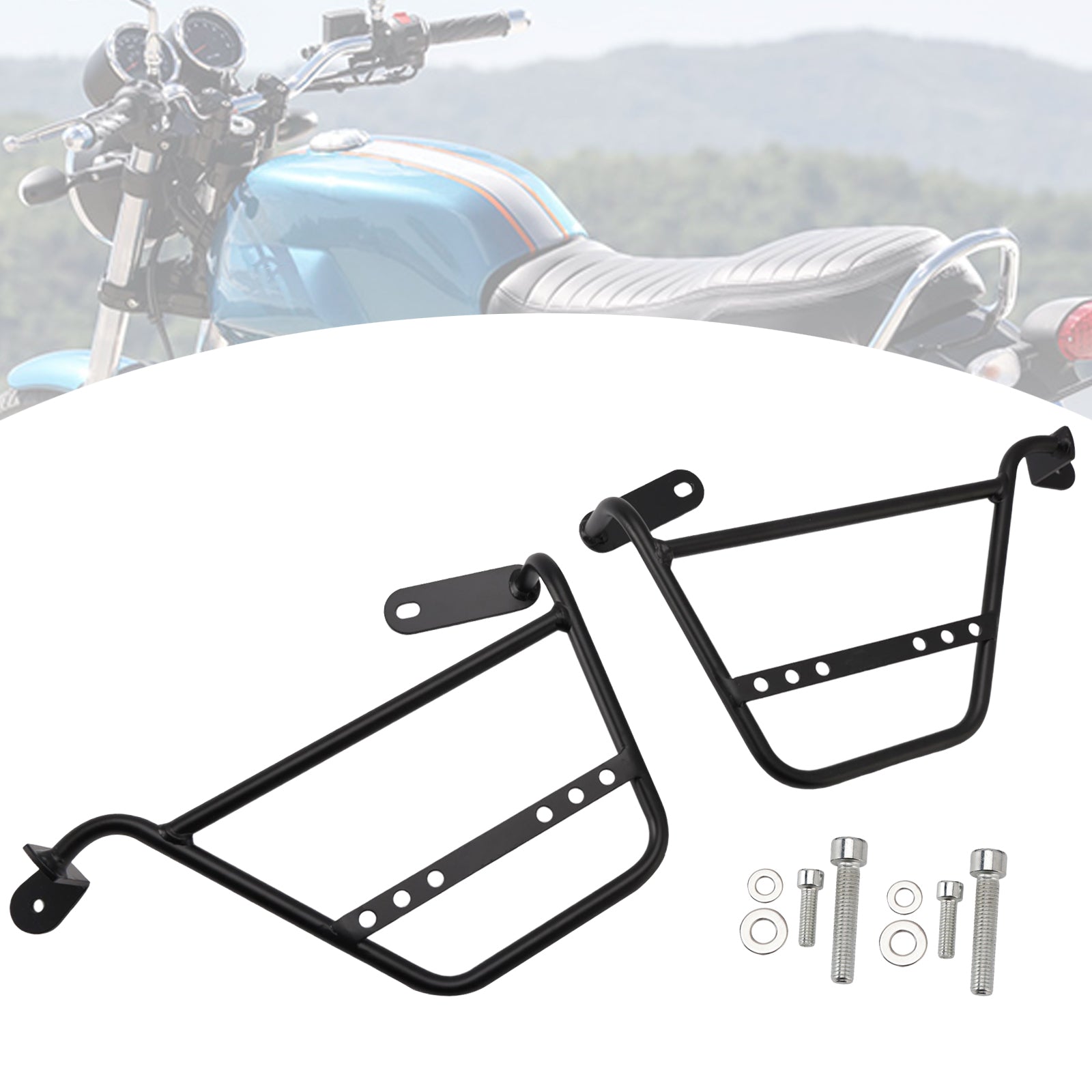 21-24 Guzzi V7 750Cc Luggage Rack Side Saddle Bag Mount Bracket Black Left