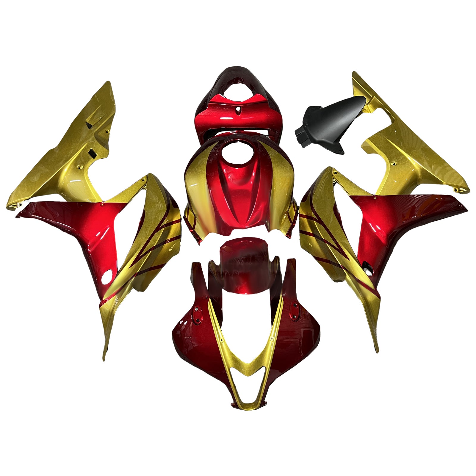 Amotopart 2007-2008 Honda CBR600RR Kit de carénage en or rouge