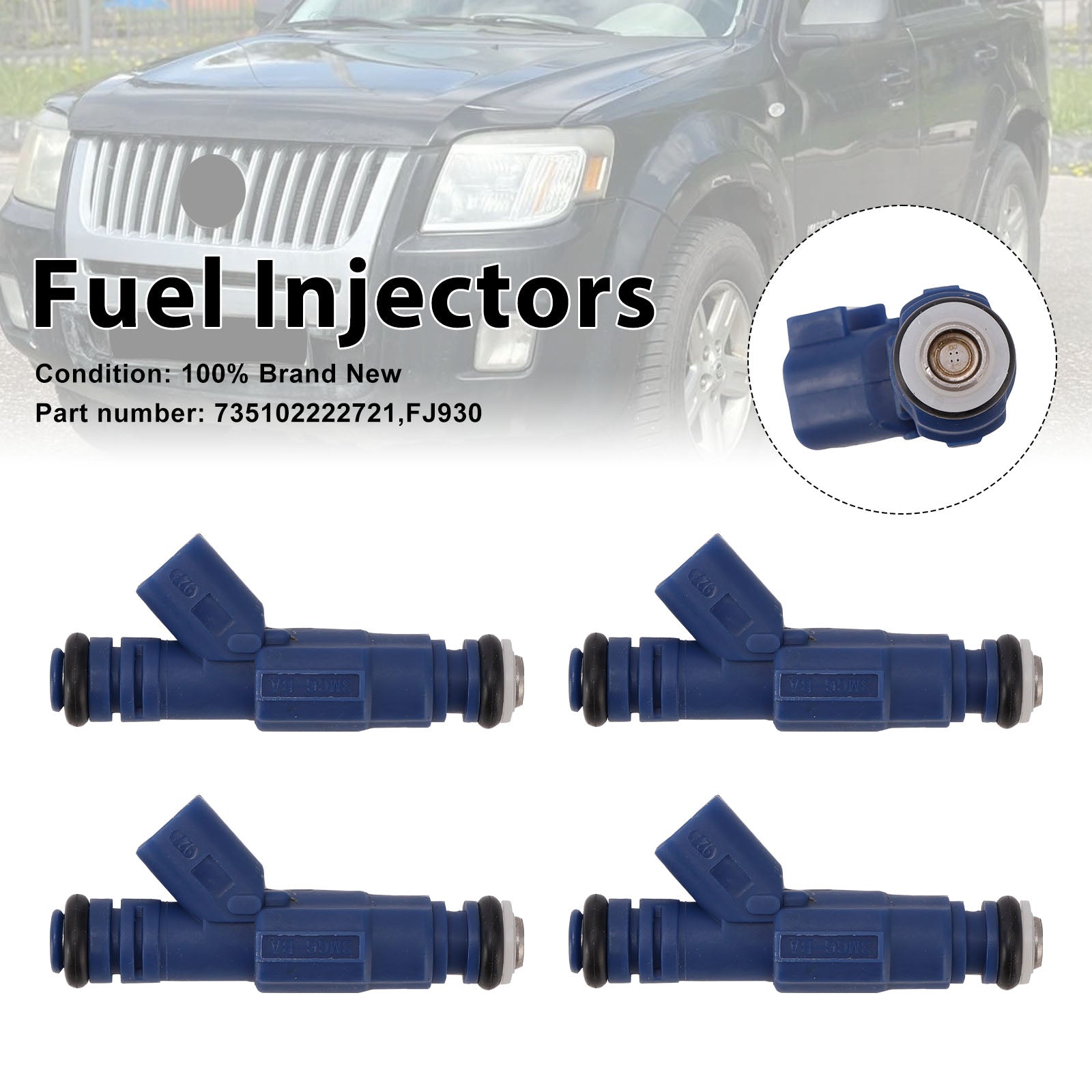 Mercury Mariner Ford Mazda Tribute 4PC FJ930 Brandstofinjectoren 735102222721
