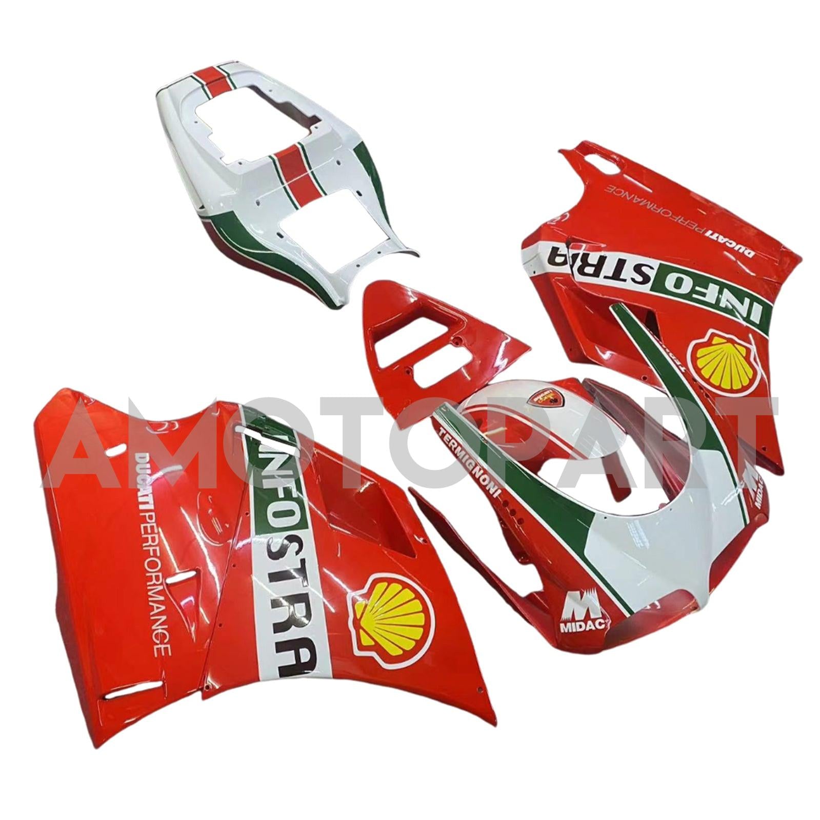 Amotopart 1996-2002 Ducati 748/916/996/998 wit rode kuipset