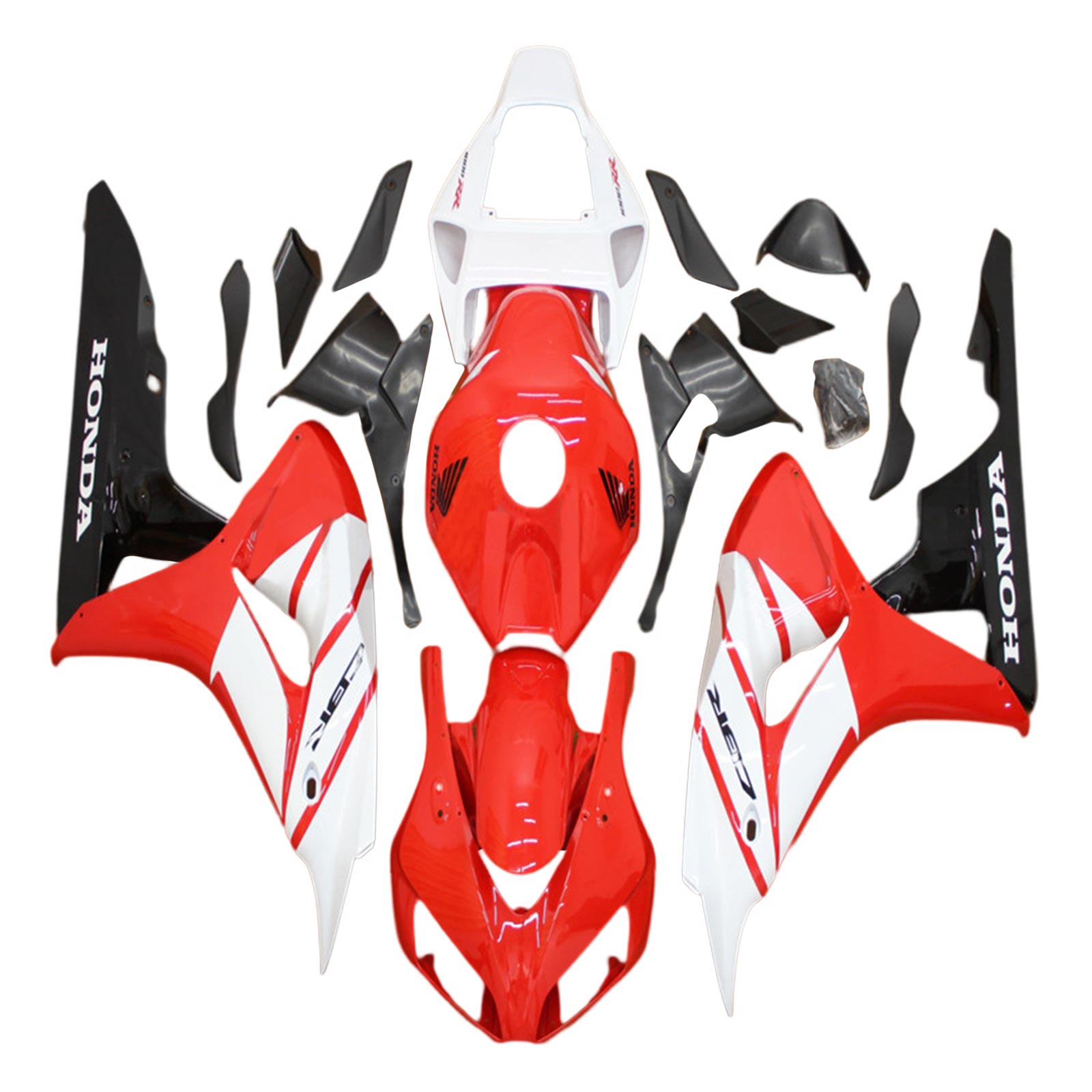 Amotopart 2006–2007 Honda CBR1000RR Weiß &amp; Rot Style1 Verkleidungsset