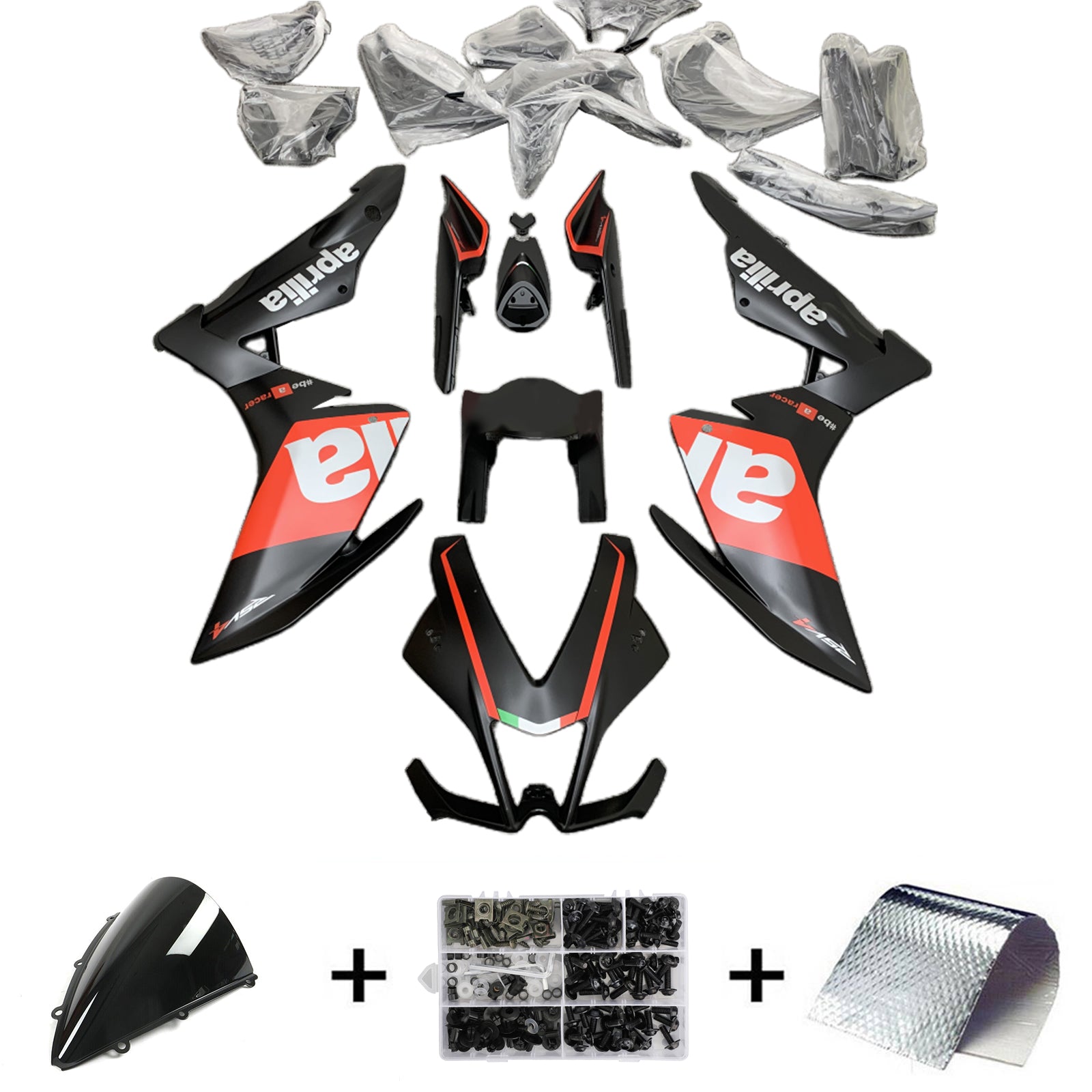 Amotopart 2009-2015 RSV4 1000 Aprilia Red&Black Style1 Fairing Kit