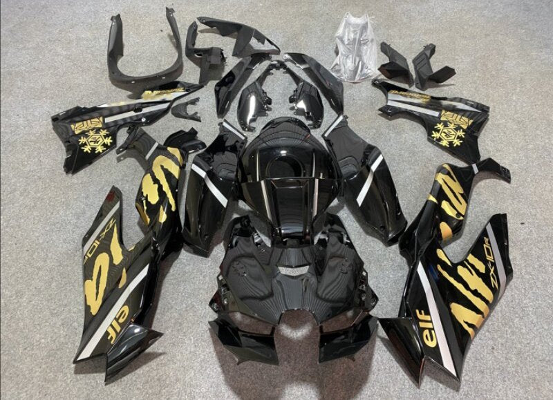 Amotopart 2021-2024 Kawasaki ZX 10RR ZX 10R Black Gold Fairing Kit