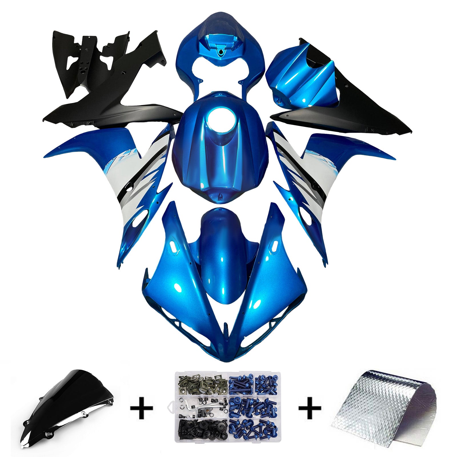 Amotopart 2004-2006 Yamaha YZF-R1 Blue Fairing Kit