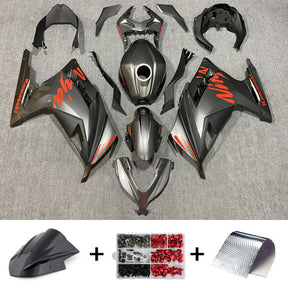 Amotopart 2013-2024 Kawasaki EX300/Ninja300 nero opaco con kit carenatura logo rosso