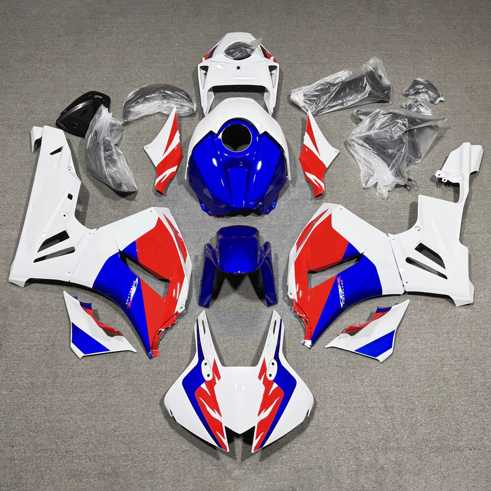 Amotopart 2024-2026 Honda CBR600RR Bílá Modrá Nevhodné pro americkou verzi Fairing Kit