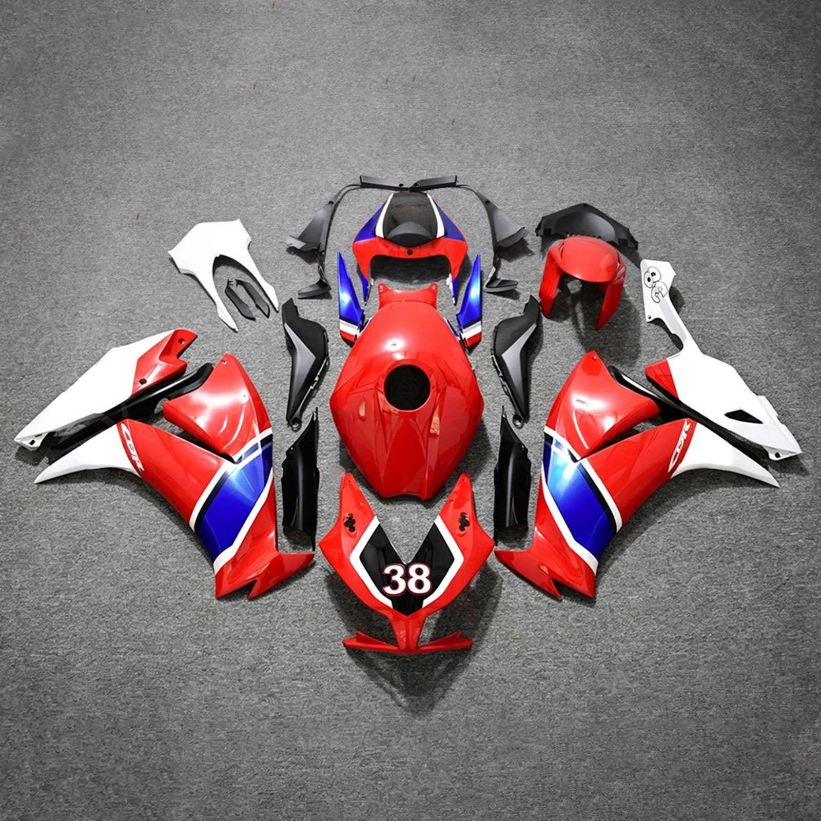 Amotopart 2012-2016 Honda CBR1000RR White/Red/Blue Fairing Kit