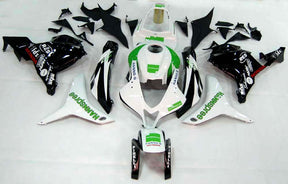 Amotopart 2009-2012 Kit carena Honda CBR600RR verde e bianco Style1