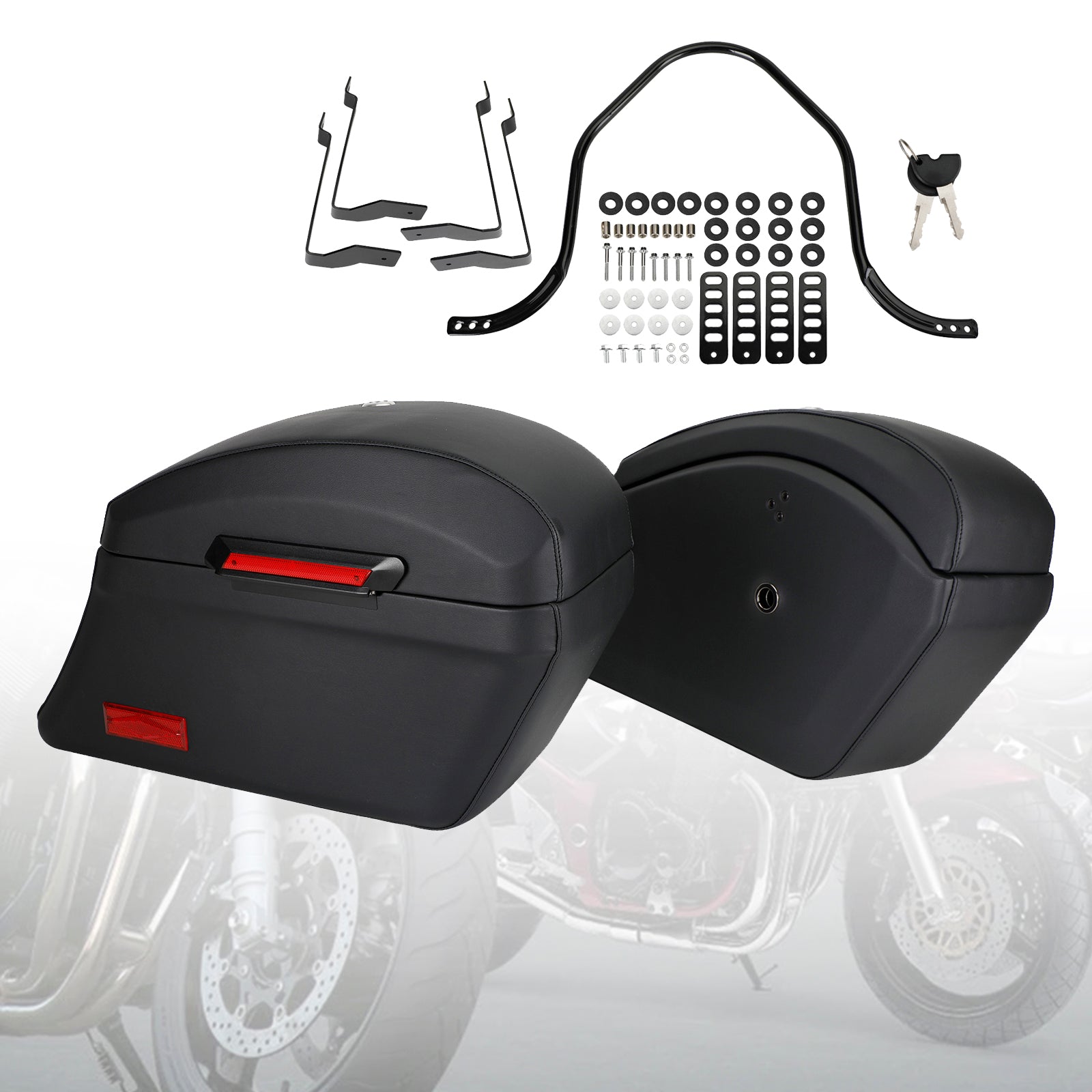 Hartschalen-Satteltasche und robustes Montageset für Yamaha Ds650 1100 Xvs950 1900