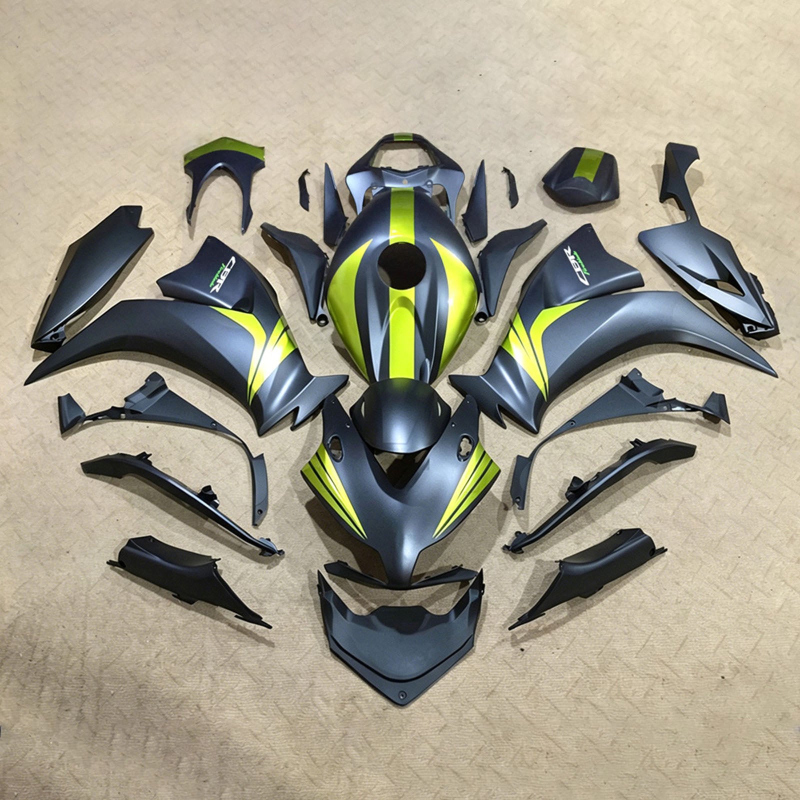 Amotopart 2012-2016 Honda CBR1000RR Black/Yellow Fairing Kit