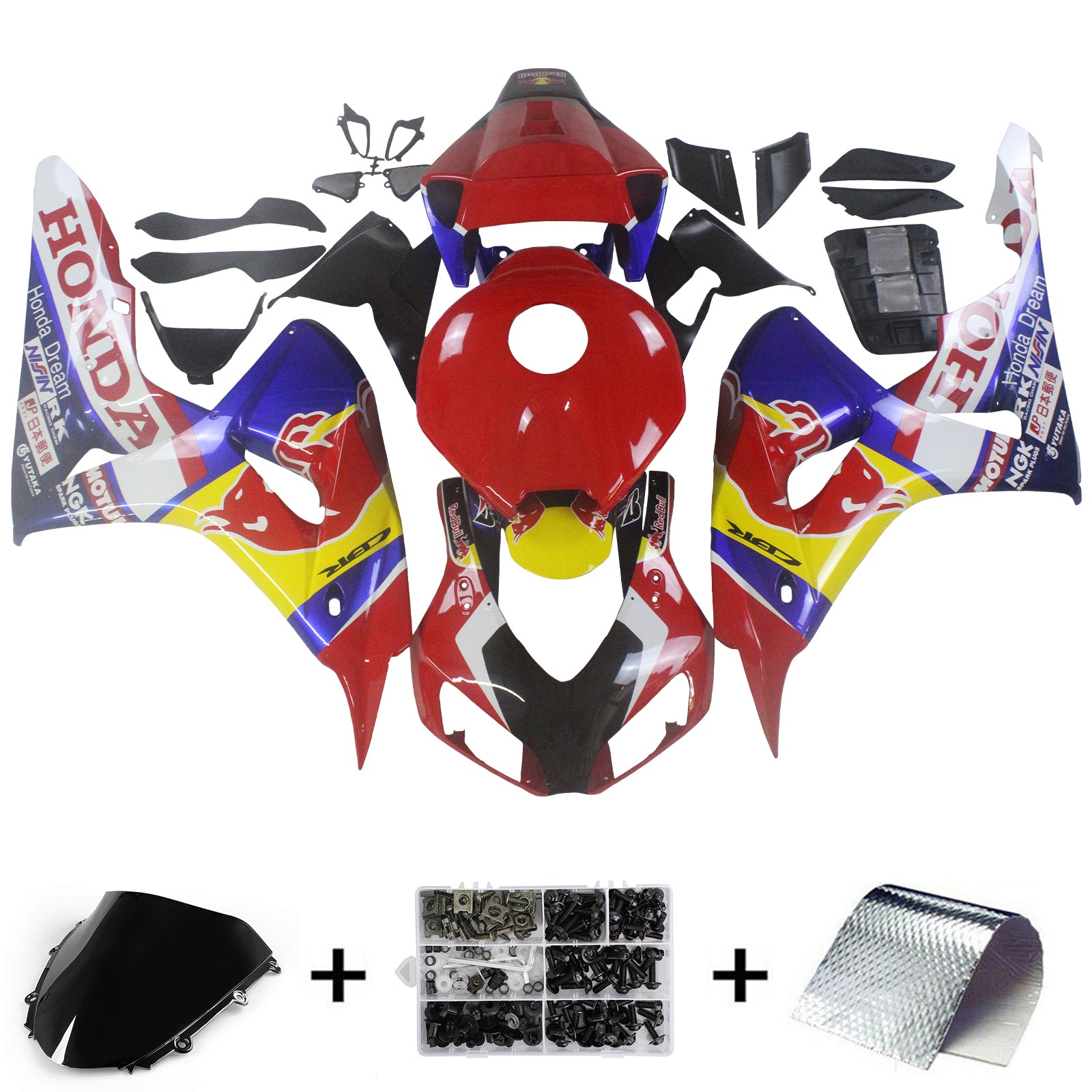 Amotopart 2006-2007 Honda CBR1000RR Red Blue Redbull Fairing Kit