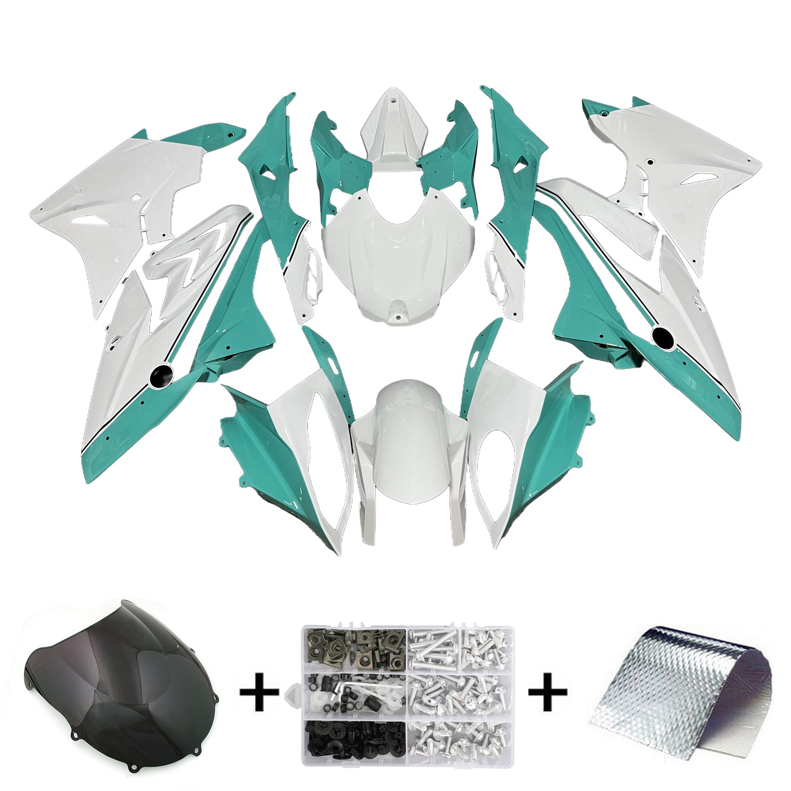 Amotopart 2015-2016 BMW S1000RR Light Green White Fairing Kit