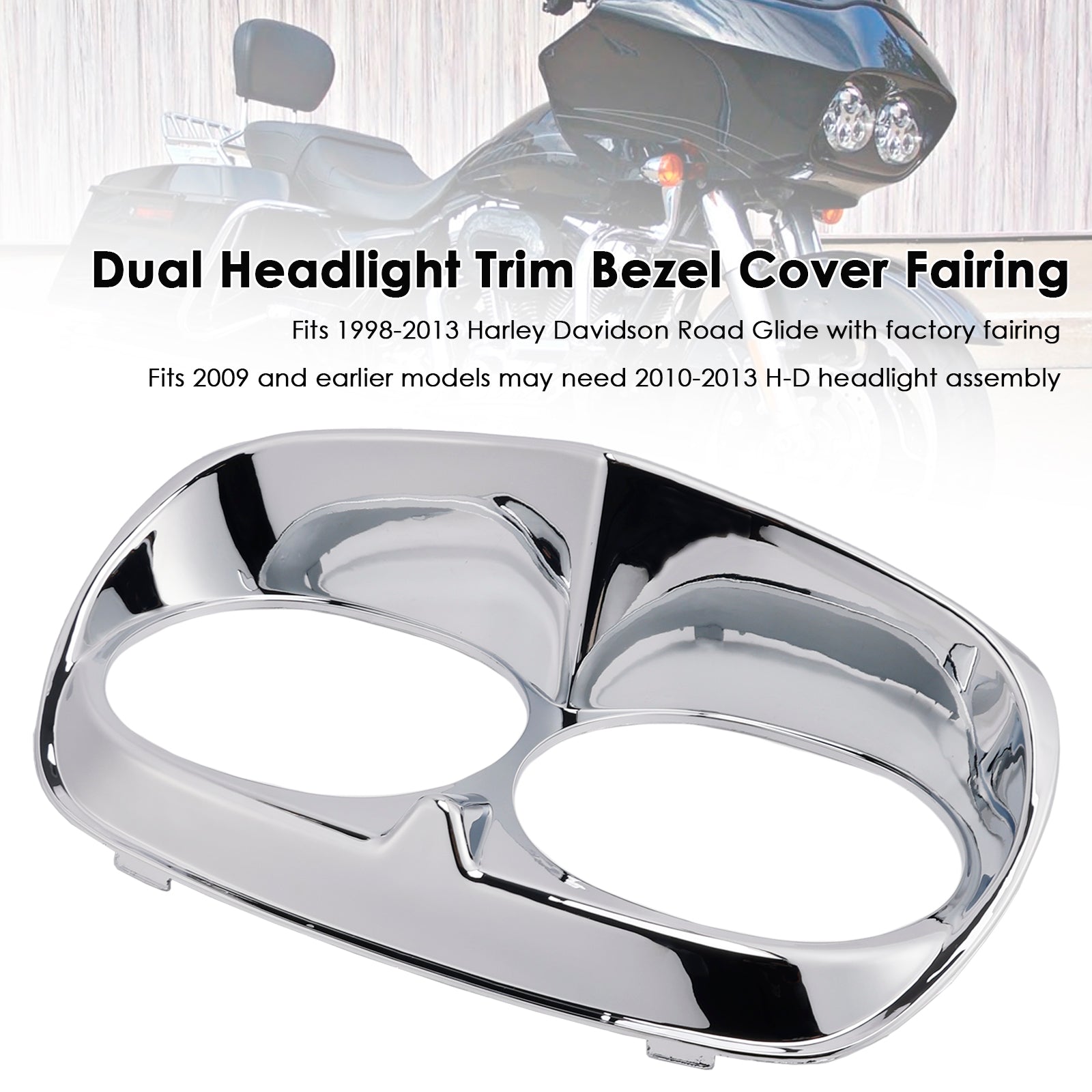 1998-2013 Road Glide Dual Headlight Trim Bezel Cover Fairing