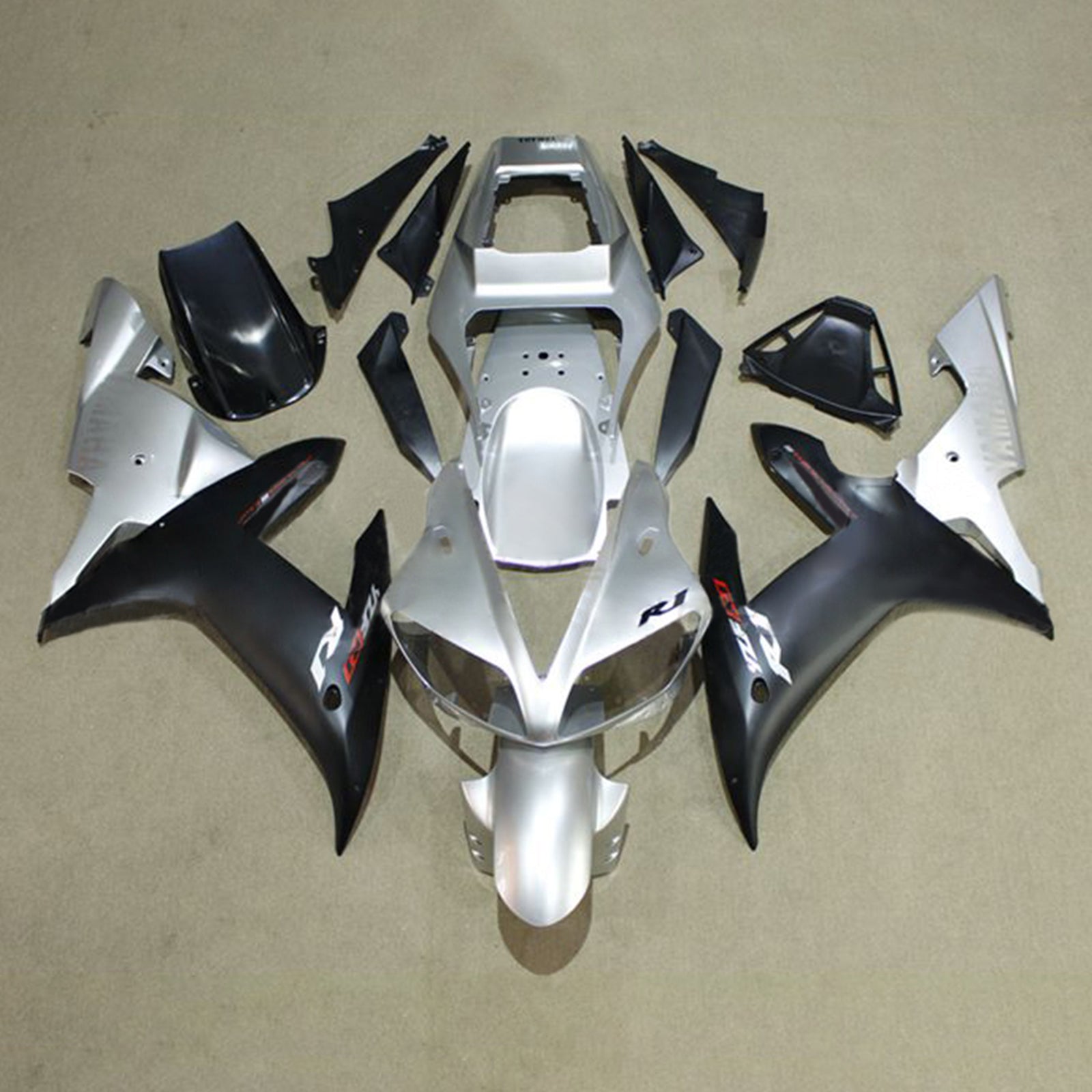 Amotopart 2002-2003 YZF-R1 Yamaha Black&Silver Fairing Kit