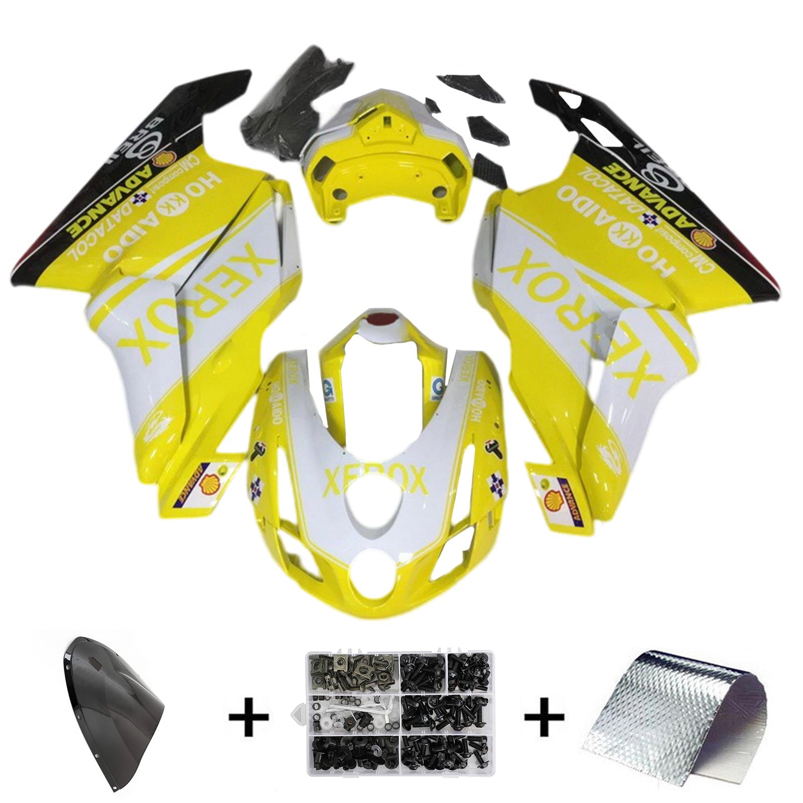 Amotopart 2003 2004 Ducati 999 749 Yellow Style1 Fairing Kit