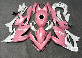 Amotopart Kit carena rosa e bianco Kawasaki EX400/Ninja400 2018-2023