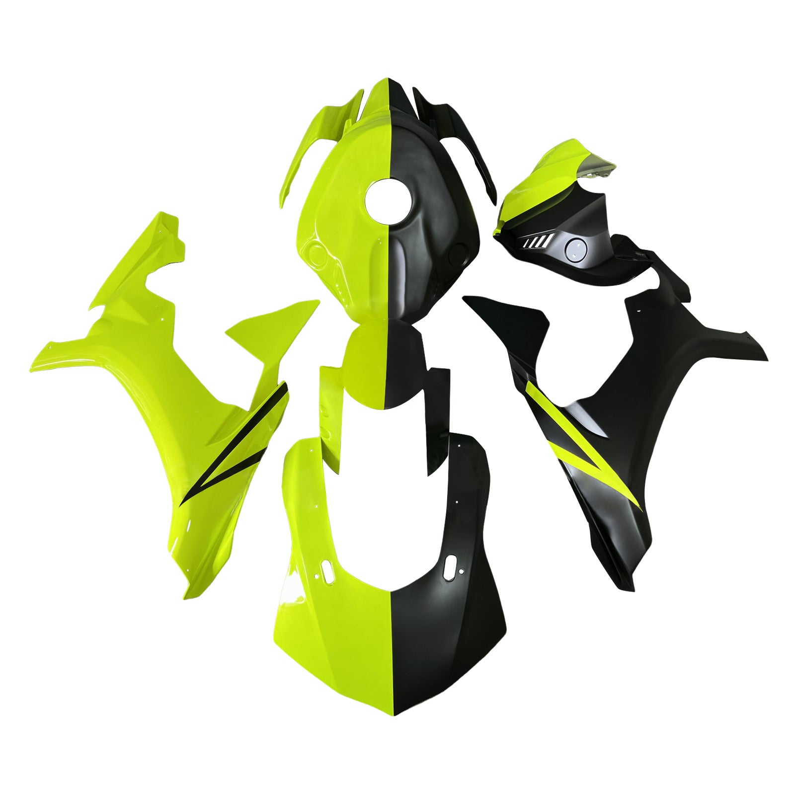 Amotopart 2015-2019 Yamaha YZF-R1 Yellow Black Fairing Kit