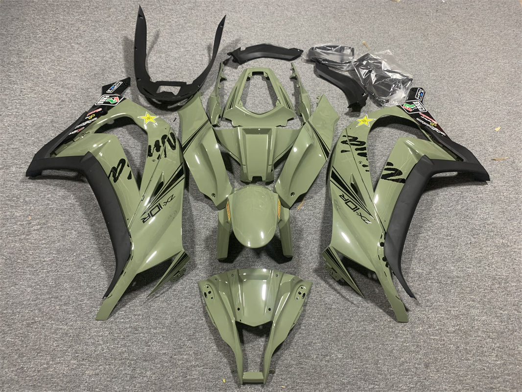 Amotopart 2011-2015 Kawasaki ZX10R Matte Green Fairing Kit