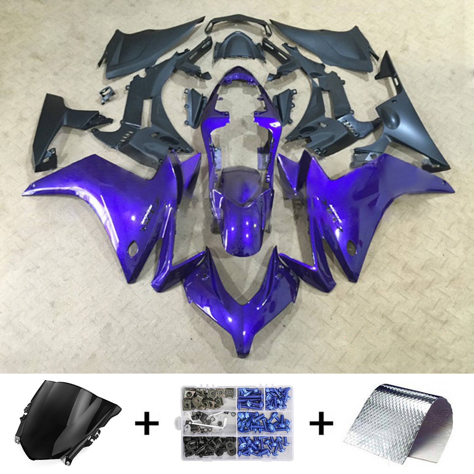 Amotopart 2013-2015 CBR500R Honda Kit de carénage bleu brillant