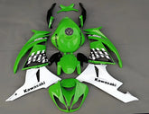 Amotopart Kawasaki 2009-2012 ZX6R 636 Verde&amp;Bianco Style1 Kit carena