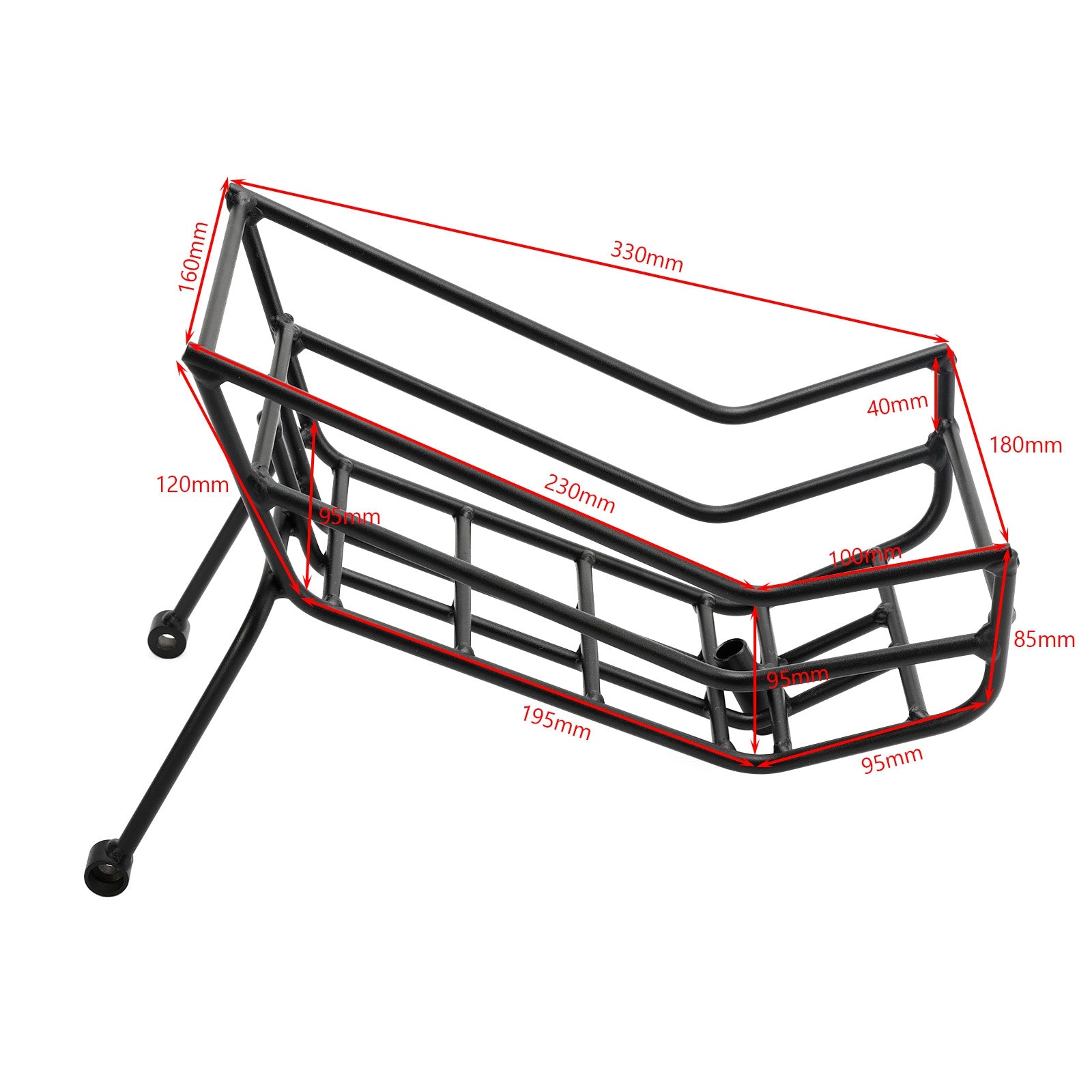 Schwarzer Mittelträgerkorb für Honda Hunter Cub CT 125 2020–2023