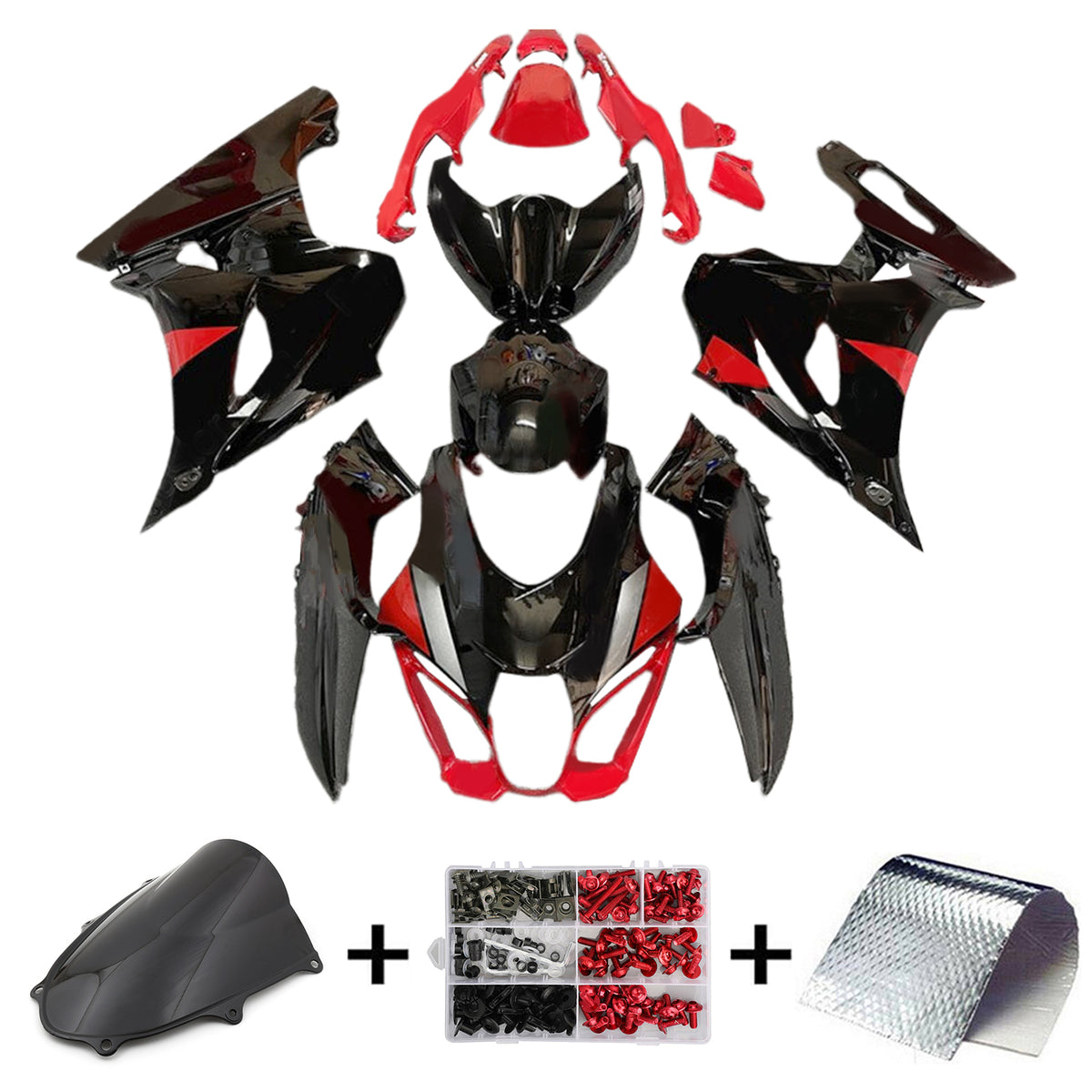 Amotopart 2017-2024 K17 GSXR1000 Suzuki Red&Black Fairing Kit