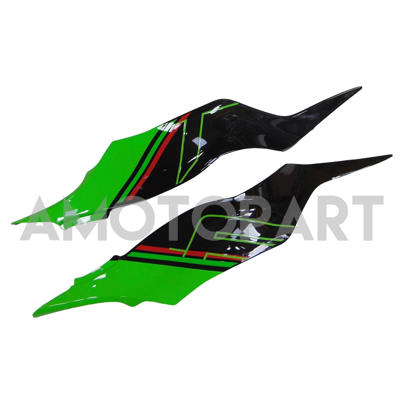 Amotopart 2019-2023 Kawasaki ZX6R Green Black Fairing Kit