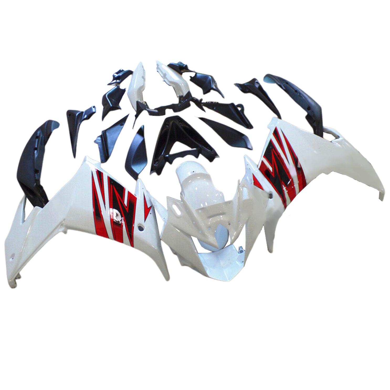 Amotopart 2009-2015 Yamaha FZ6R White Black Red Fairing Kit