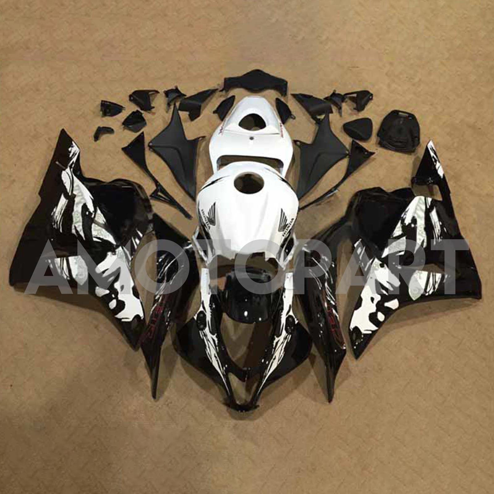 Amotopart 2009-2012 Honda CBR600RR Black White Fairing Kit