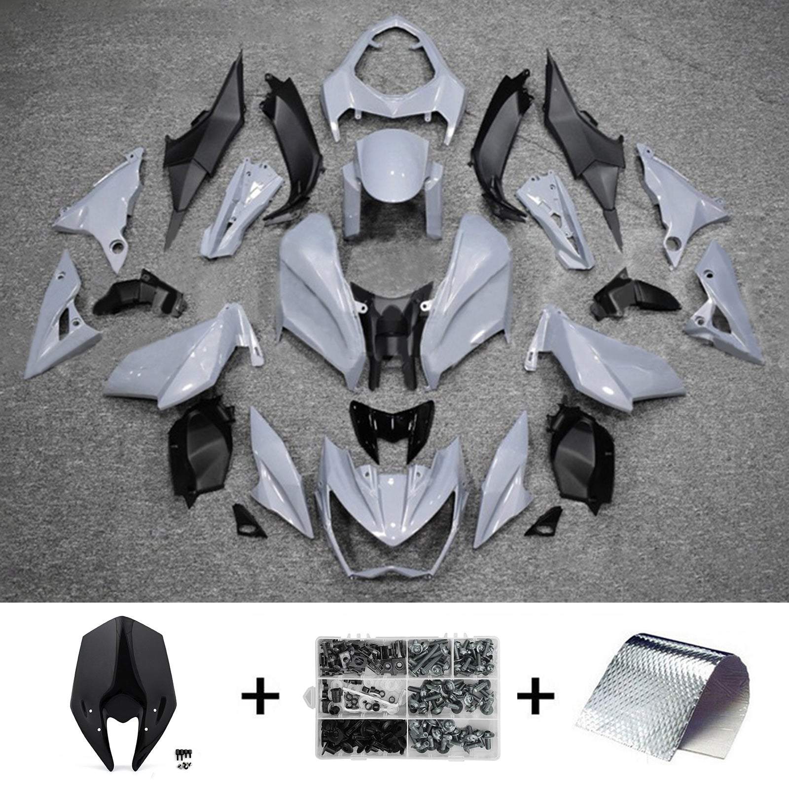 Amotopart 2013-2018 Kawasaki Z800 Grey Fairing Kit