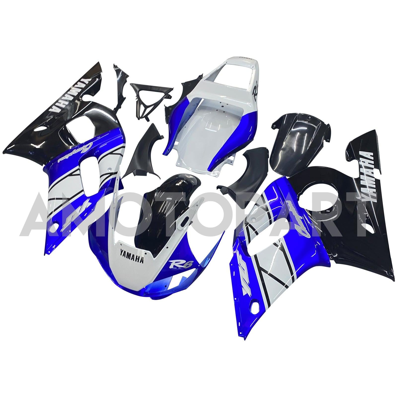 Amotopart 1998-2002 Yamaha YZF 600 R6 White Black Blue Fairing Kit