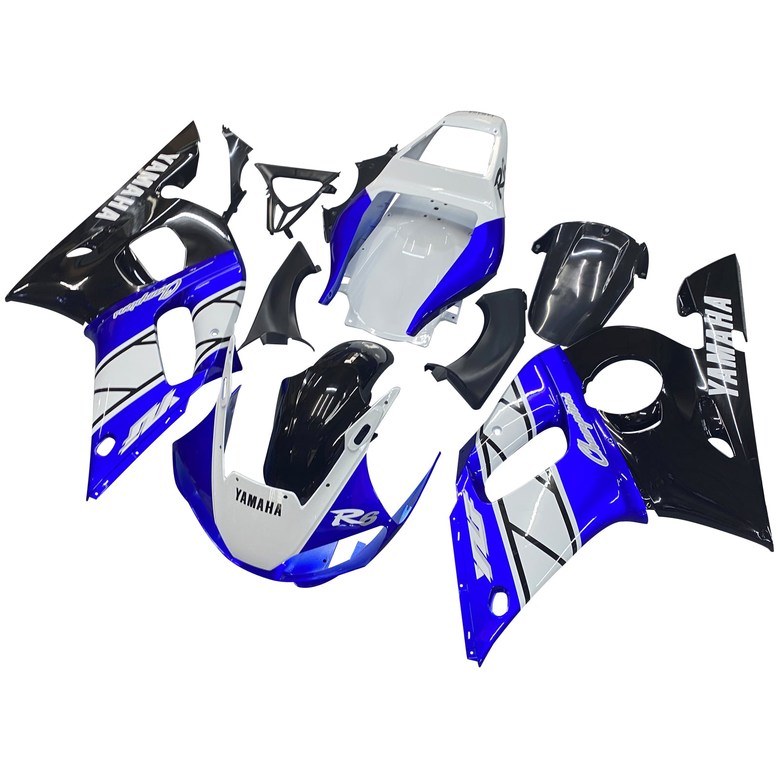 Amotopart 1998-2002 Yamaha YZF 600 R6 White Black Blue Fairing Kit