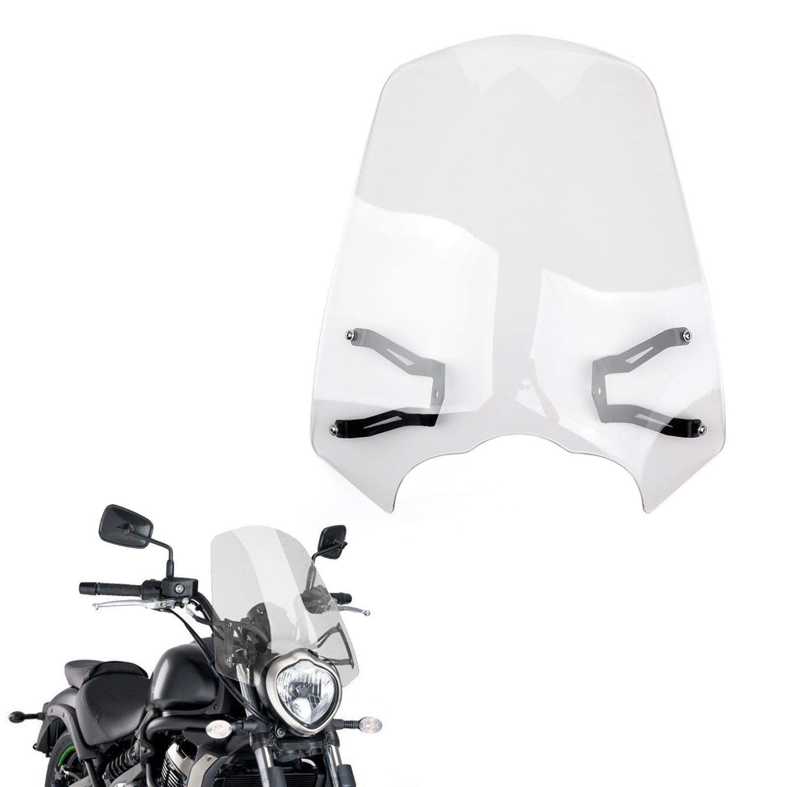 Windscreen Windshield Screen w/Bracket For Kawasaki Vulcan S EN 650 CL 2015-2023