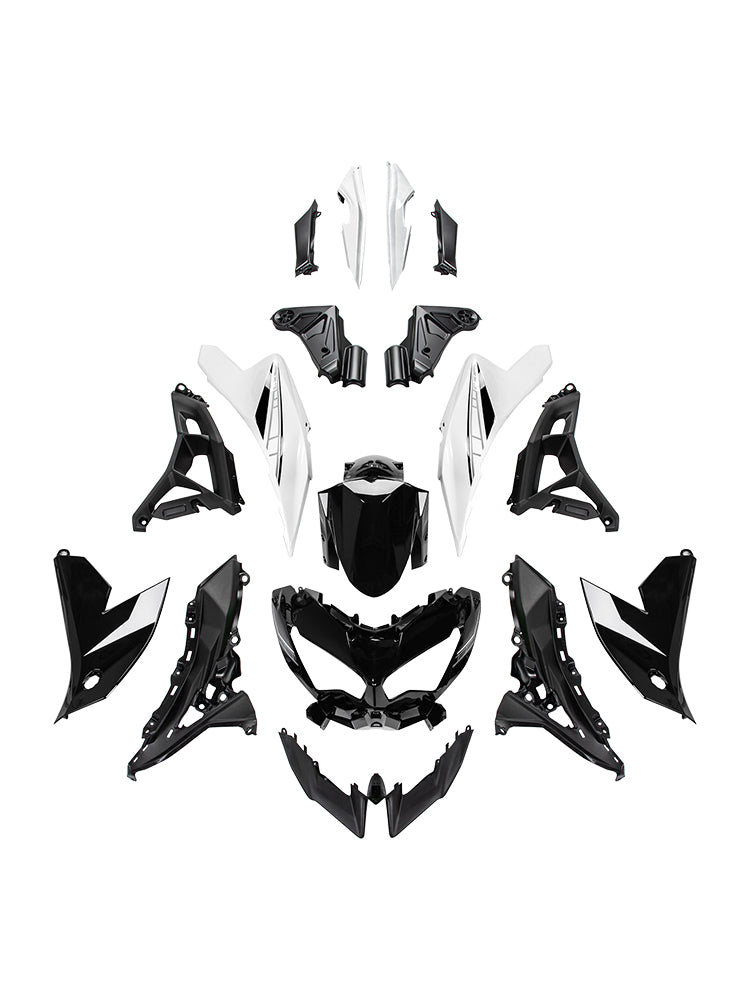 Amotopart 2022-2024 Kawasaki VERSYS 650 KLE ABS Black-White Fairing Kit