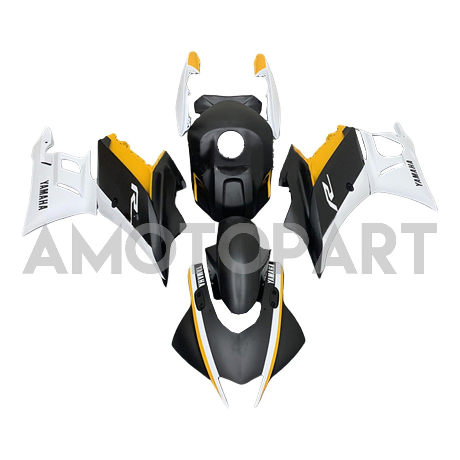 Amotopart 2022-2024 Yamaha YZF-R3 R25 Matte Black&Orange Fairing Kit