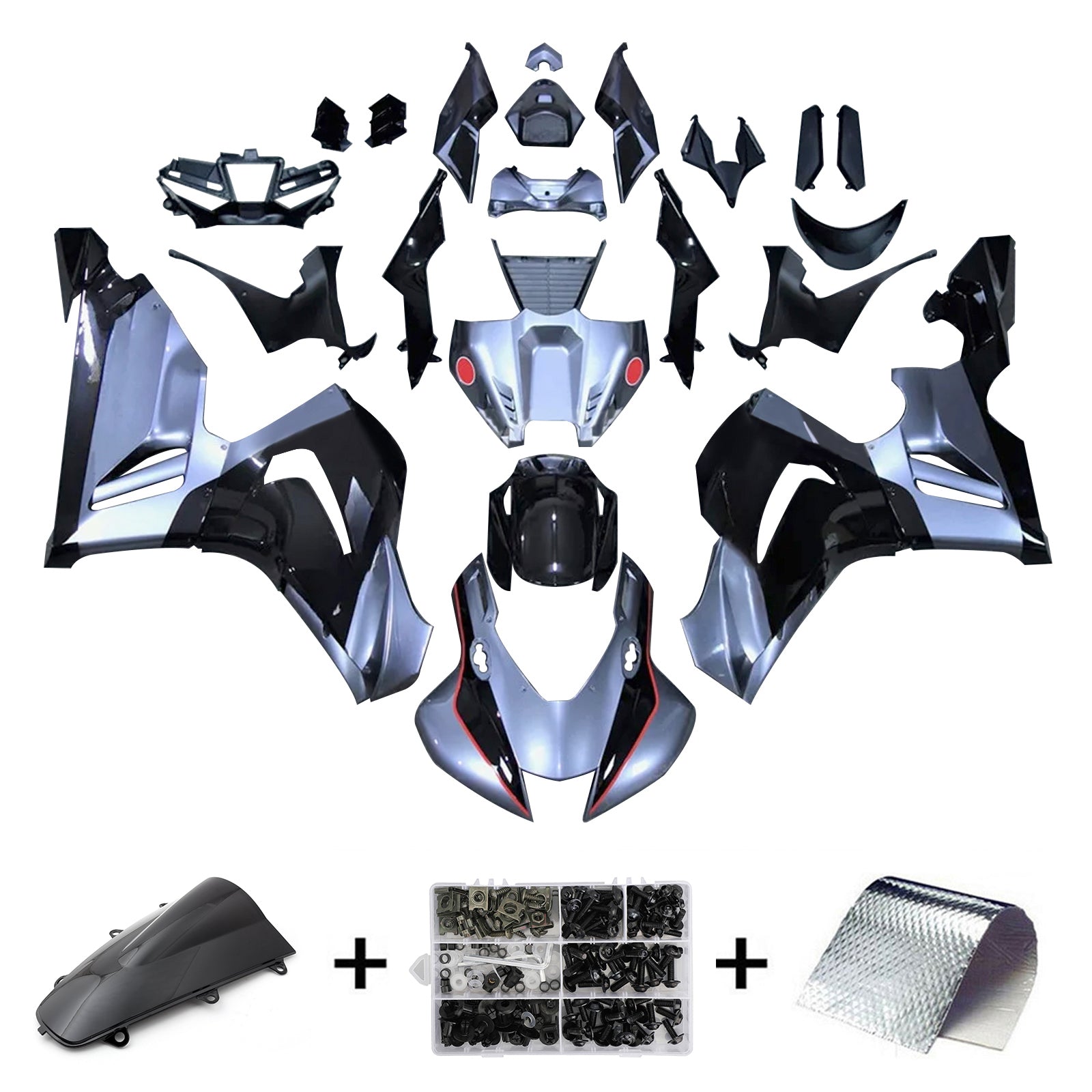 Amotopart 2020-2023 CBR1000RR-R Honda Kit de carenado negro y gris