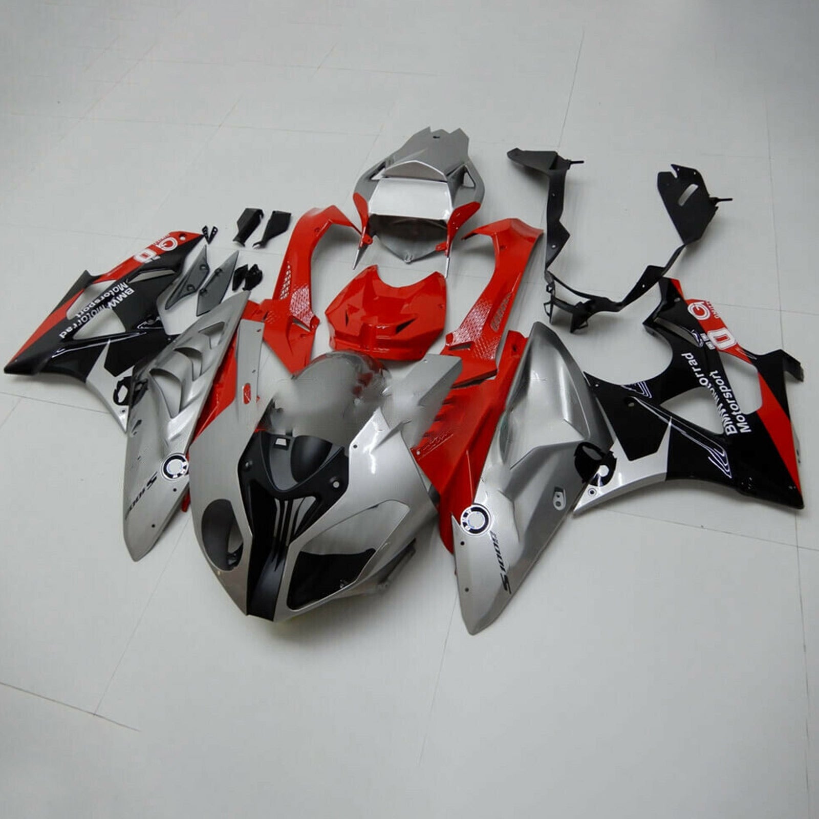 Amotopart 2009-2014 S1000RR BMW Kit de carenado gris y rojo