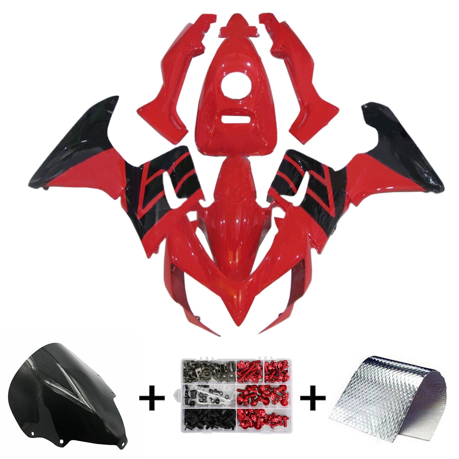 Amotopart 2002-2006 Honda CBR125R Kit de carenado rojo negro