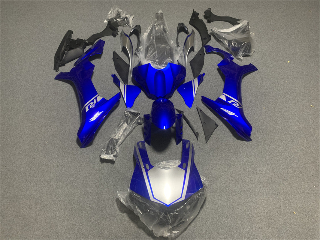 Kit de carénage Amotopart Yamaha 2015-2019 YZF 1000 R1 argent et bleu